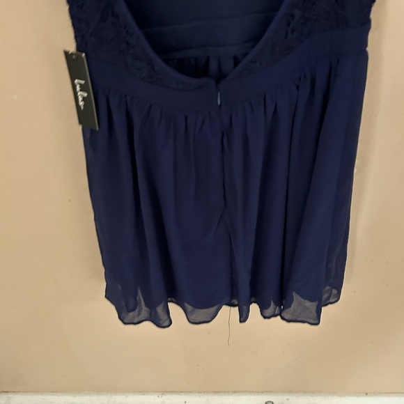 Lush navy blue dress - size extra large - sweetheart neckline lace open back - Picture 9 of 11